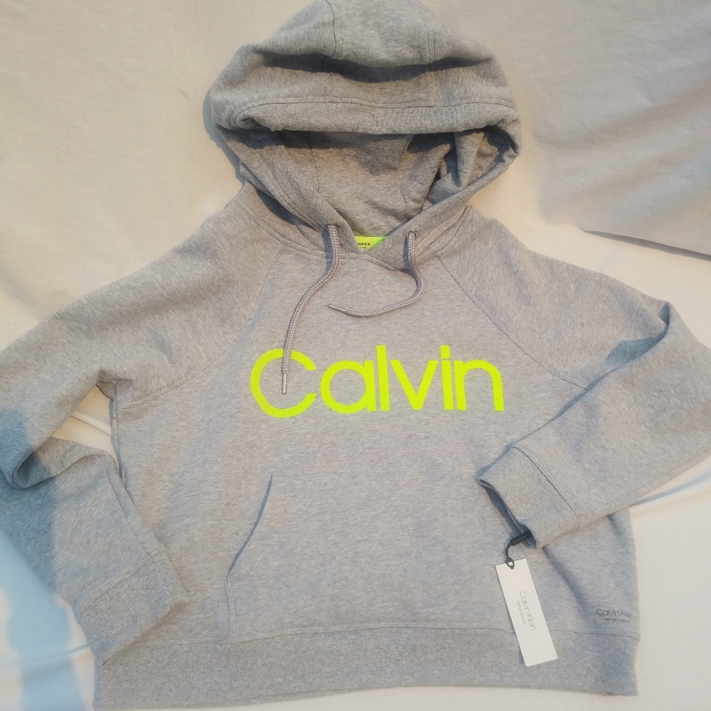 NWT Calvin Klein Gray Hoodie Performance M - Picture 3 of 9